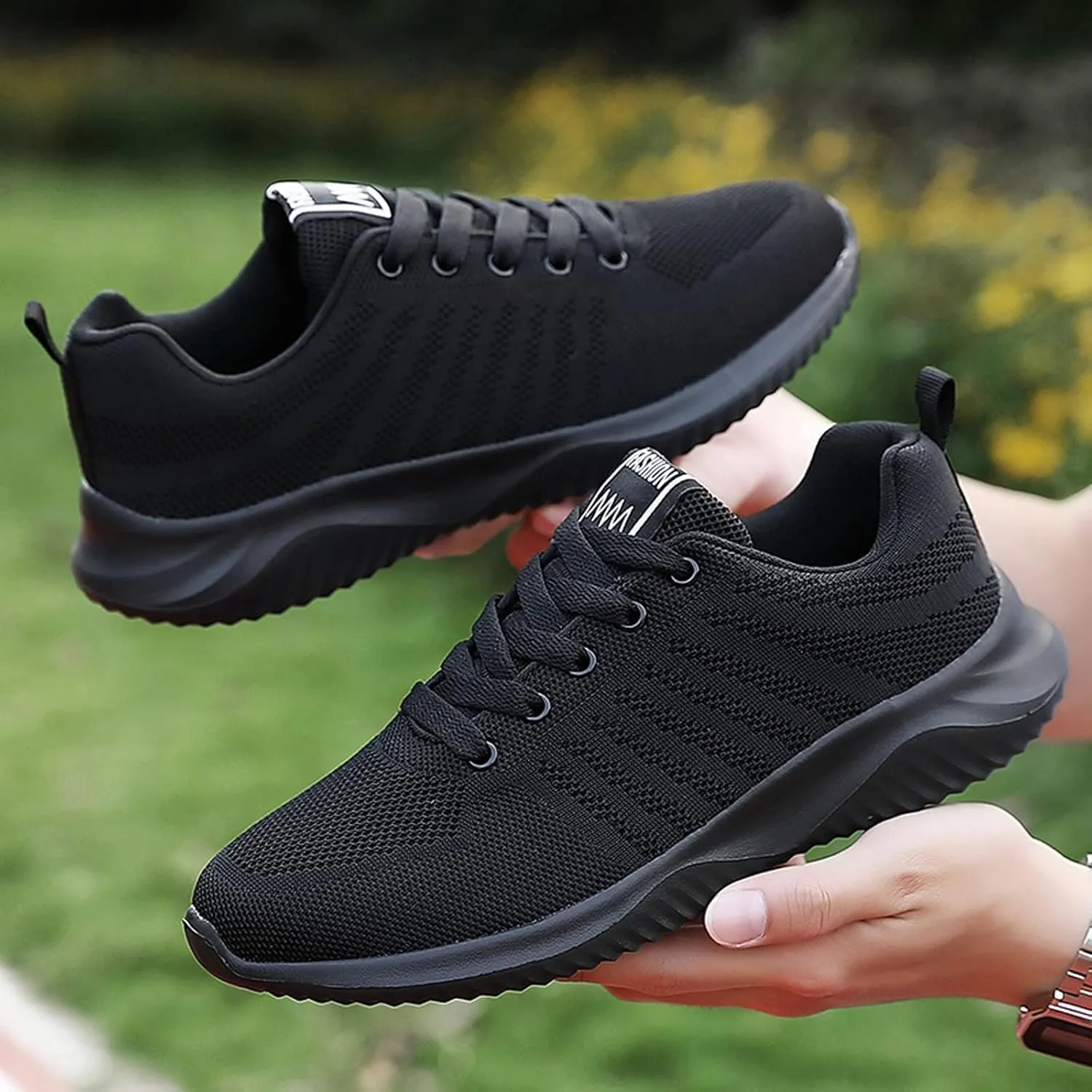 BORAMAX Trainers Mens Running Shoes Tennis Fashion Sneakers Athletic Slip On Walking Gym Lightweight Breathable Shoes