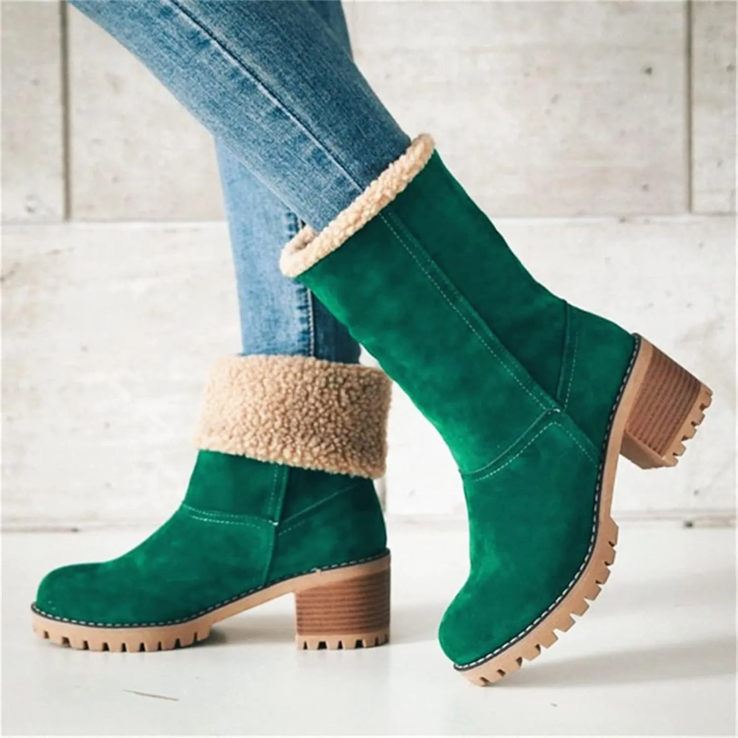 Ladmiple Winter Boots For Women 2023 Snow Ankle Booties Slip on Warm Comfortable Outdoor Fur Lined Thickening Walking Shoes