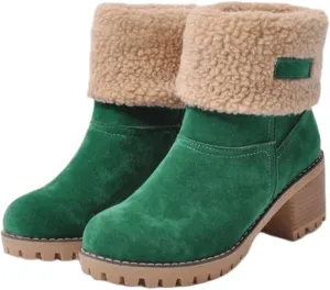 Ladmiple Winter Boots For Women 2023 Snow Ankle Booties Slip on Warm Comfortable Outdoor Fur Lined Thickening Walking Shoes