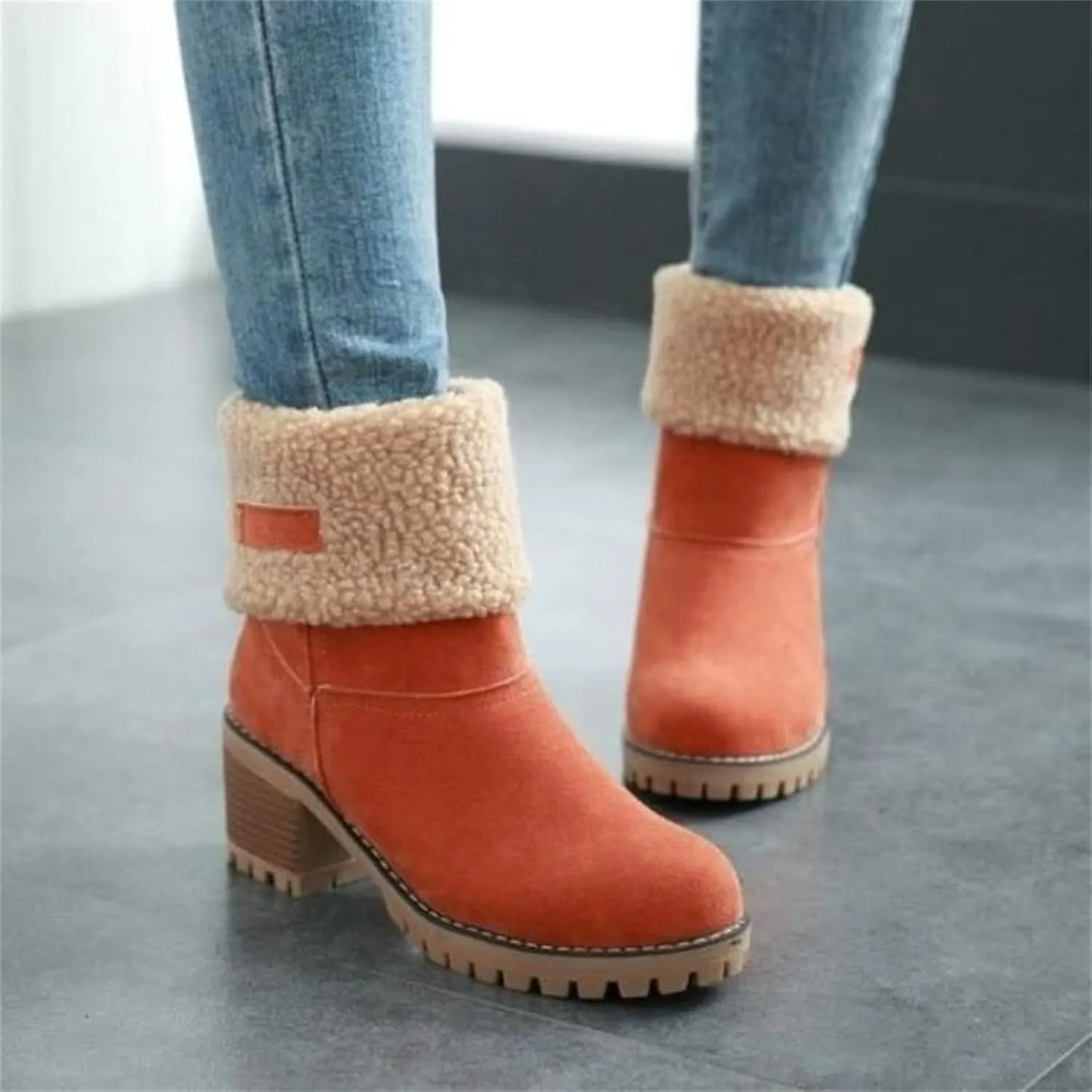Lausiuoe Winter Boots For Women Fashion 2022 Womens Warm Fur Lined Snow Outdoor Booties Casual Trendy Comfortable Fuzzy Shoes
