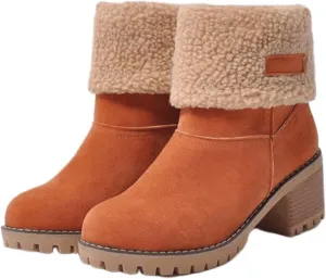 Lausiuoe Winter Boots For Women Fashion 2022 Womens Warm Fur Lined Snow Outdoor Booties Casual Trendy Comfortable Fuzzy Shoes