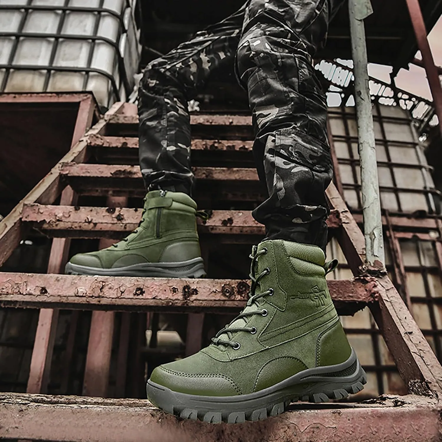 Men's Commando Combat Boots Outdoor Army Patrol Boots Tactical Boots Breathable Military Boots Security Police Shoes