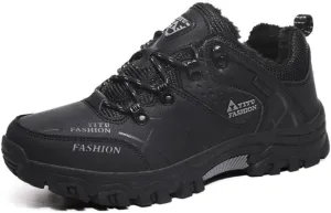 Mens Hiking Winter Snow Insulated Waterproof Outdoor Boots Short Boots with Warm Inner Lining, Lace-Up Closure, Round Toe - Running & Casual Wear