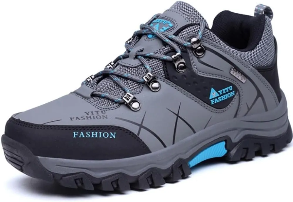 Mens Hiking Winter Snow Insulated Waterproof Outdoor Boots Short Boots with Warm Inner Lining, Lace-Up Closure, Round Toe - Running & Casual Wear