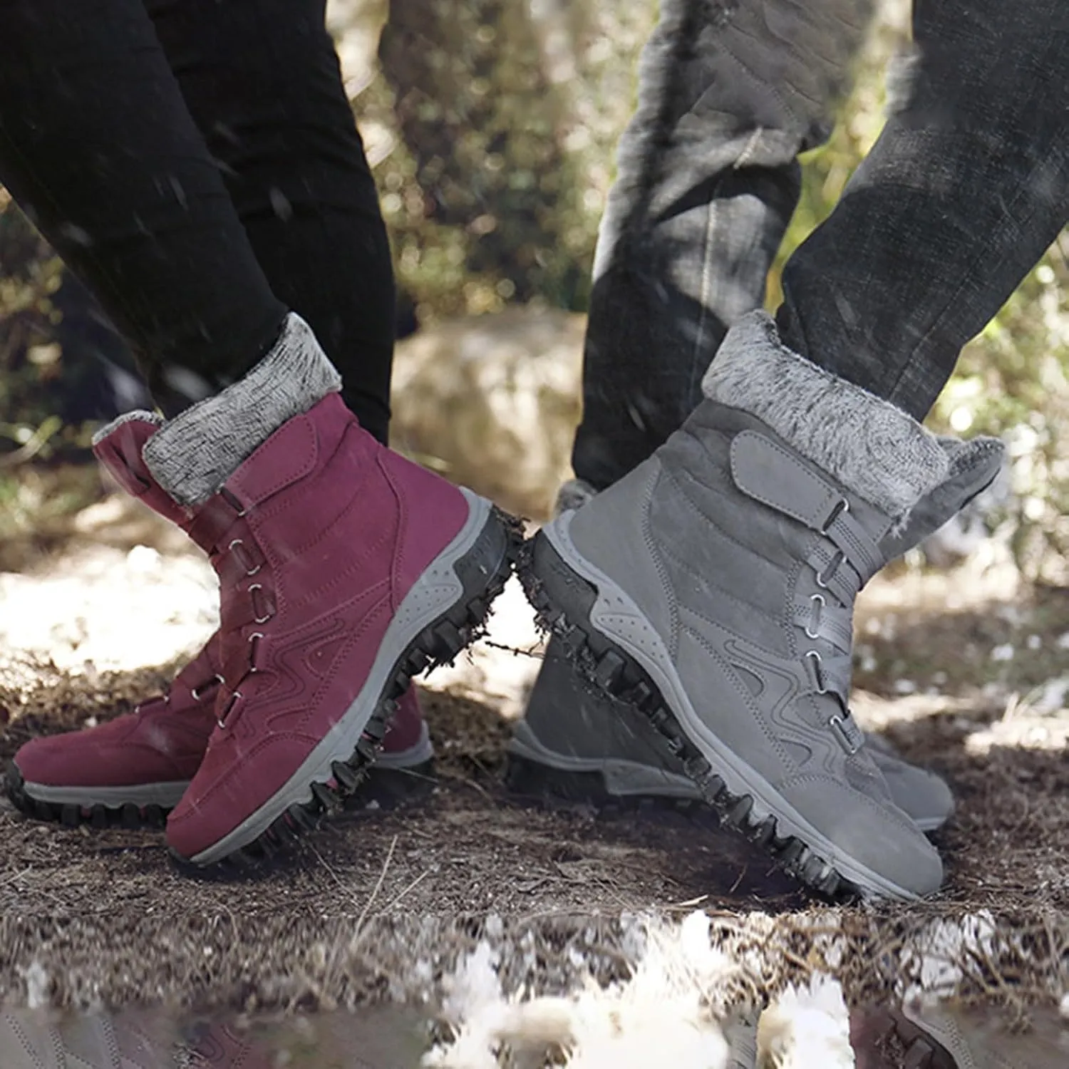 Snow Boots Hiking Men High Top Snow Boots Fashion Casual Women Snow Boots Winter Walking Shoes for Men