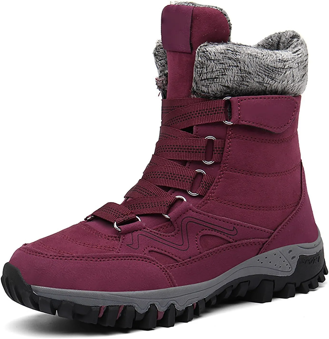 Snow Boots Hiking Men High Top Snow Boots Fashion Casual Women Snow Boots Winter Walking Shoes for Men