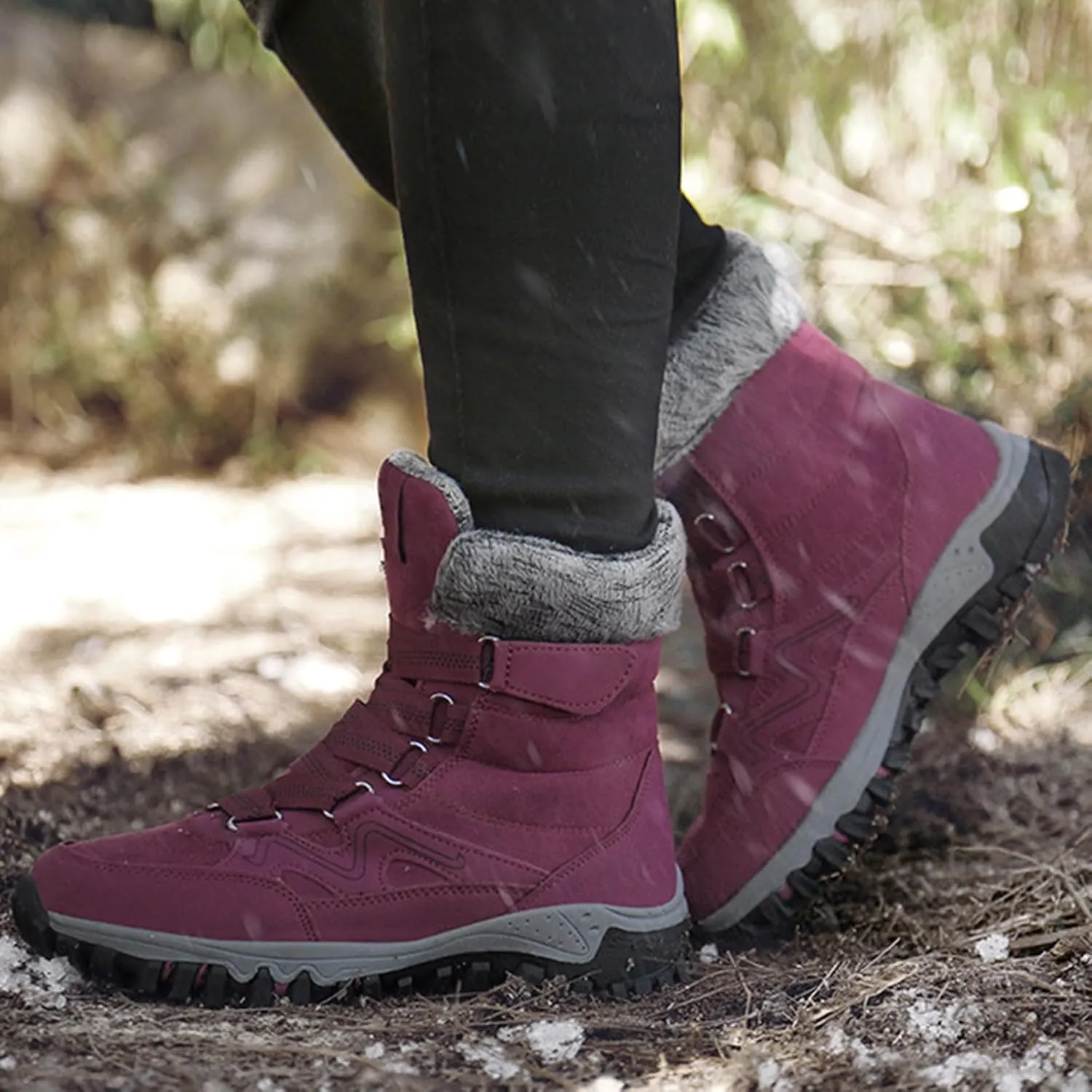 Snow Boots Hiking Men High Top Snow Boots Fashion Casual Women Snow Boots Winter Walking Shoes for Men
