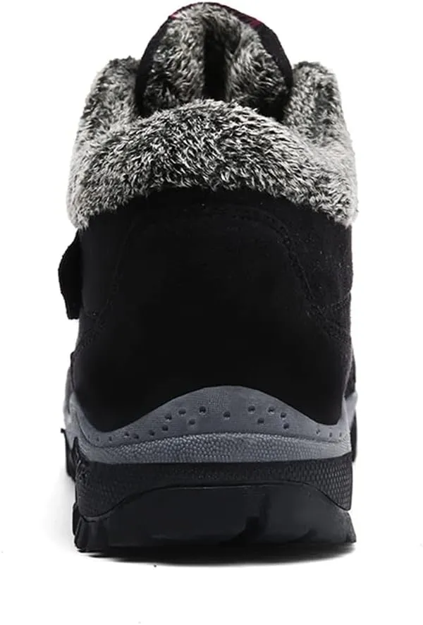 Winter Men Boots with Fur Warm Leather Snow Boots Men Winter Work Casual Shoes Sneakers High Top Ankle Boots