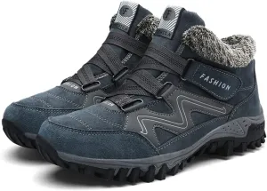 Winter Men Boots with Fur Warm Leather Snow Boots Men Winter Work Casual Shoes Sneakers High Top Ankle Boots