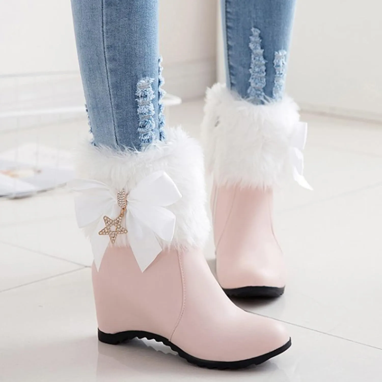 Women Snow Boots Waterproof Snow Boots Insulated Sneaker Boots Platform Trekking Snow Boots Teens Winter Boots