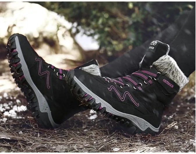 Women Winter Snow Boots Water Resistant Warm Fur Lined Anti Slip Mid-Calf Waterproof Casual Lightweight Hiking Outdoor Trekking Boot