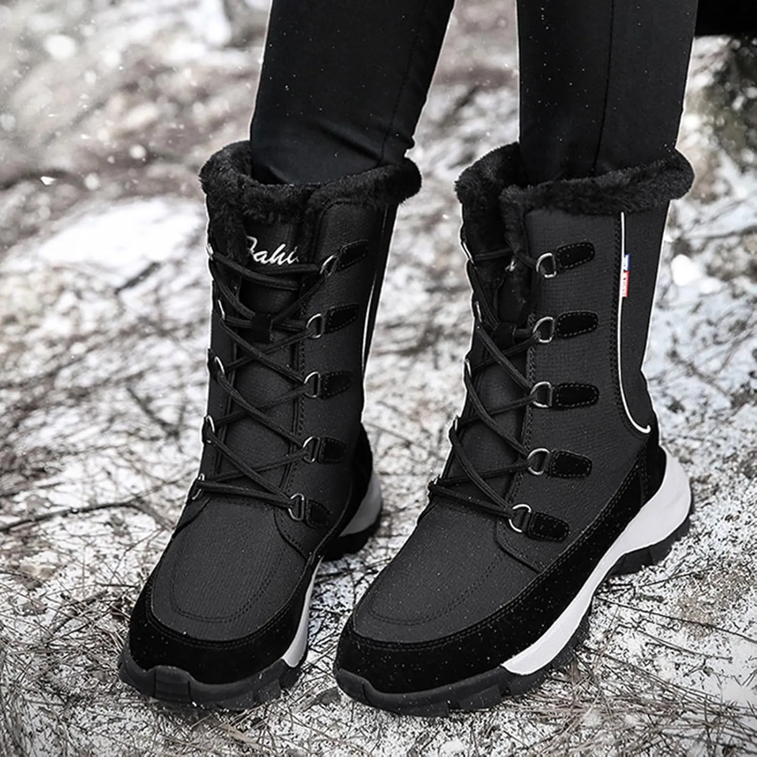 Womens Winter Boots Waterproof Insulated,High Top Breathable Keep Warm Winter Shoes Women,Casual Comfortable Fur Lined Women's Snow Boots,Slip Resistant